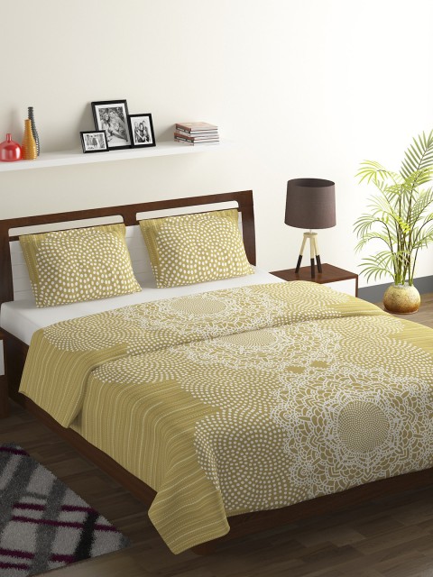BOMBAY DYEING Beige & White Ethnic Motifs 104 TC Cotton 1 Queen Bedsheet with 2 Pillow Covers
BOMBAY DYEING Beige & White Ethnic Motifs 104 TC Cotton 1 Queen Bedsheet with 2 Pillow Covers