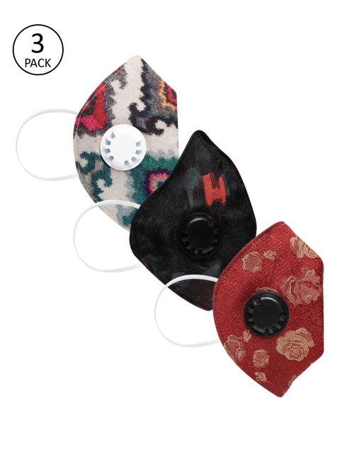 AUDSTRO Unisex 3 Pcs Reusable 5 Ply Outdoor Face Mask, Red