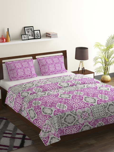 BOMBAY DYEING Pink & Grey Ethnic Motif 104 TC Cotton 1 Queen Bedsheet with 2 Pillow Covers
BOMBAY DYEING Pink & Grey Ethnic Motif 104 TC Cotton 1 Queen Bedsheet with 2 Pillow Covers