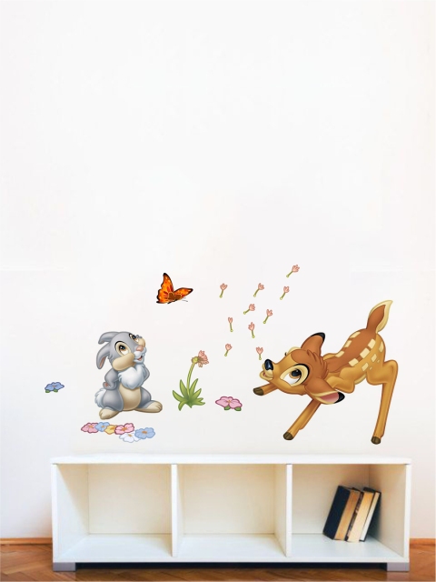 rawpockets Multicoloured Deer and Rabbit Wall Stickers, Multi