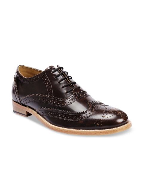 one8 Select BY VIRAT KOHLI Men Brown Solid Leather Handcrafted Brogues
