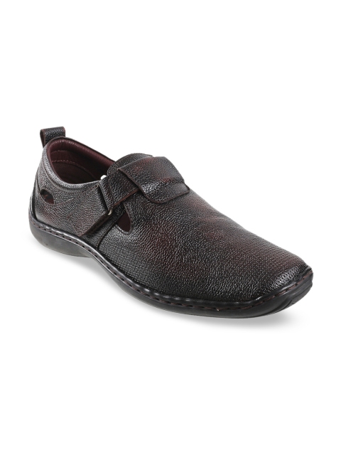 Metro Men Coffee Brown Leather Sandals