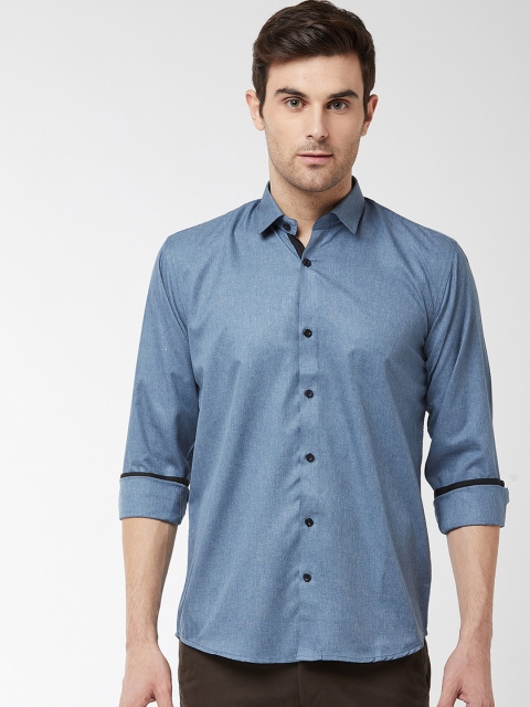 SOJANYA Men Blue Classic Regular Fit Solid Casual Shirt
