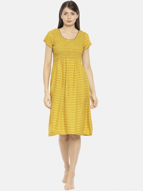 GOLDSTROMS Mustard Yellow Striped Nightdress