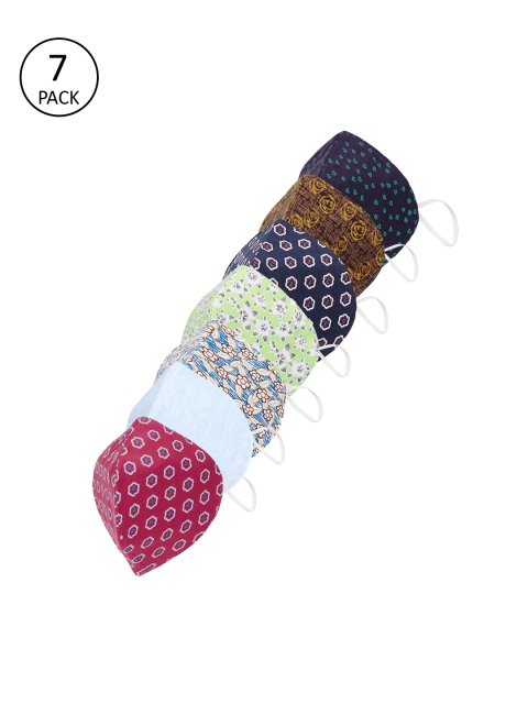 SOJANYA Unisex 7 Pcs 3-Ply Anti-Pollution Reusable Masks, Multi
