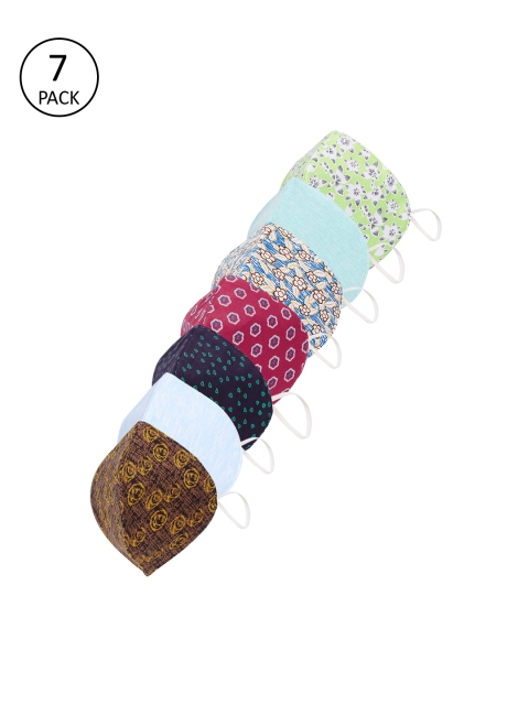 SOJANYA Unisex 7 Pcs 3-Ply Anti-Pollution Reusable Masks, Multi