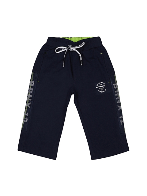 Monte Carlo Boys Navy Blue Solid Regular Fit Shorts