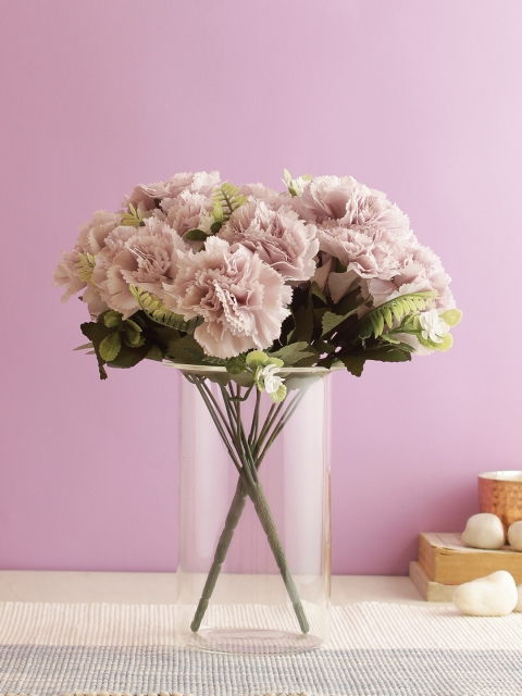 Aapno Rajasthan Set Of 3 Pink & GreenPristine Artificial Carnation Flowers