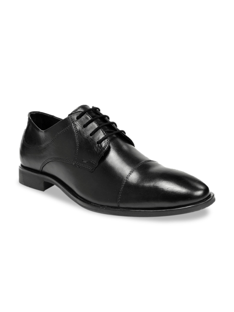 one8 Select BY VIRAT KOHLI Men Black Solid Leather Formal Achiever Boss Derbys
