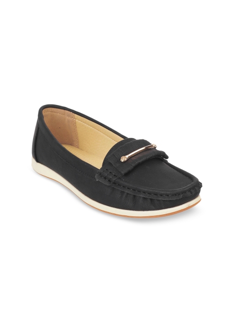 Metro Women Black Solid Loafers