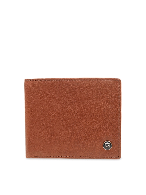 Da Milano Men Brown Solid Genuine Leather Two Fold Wallet