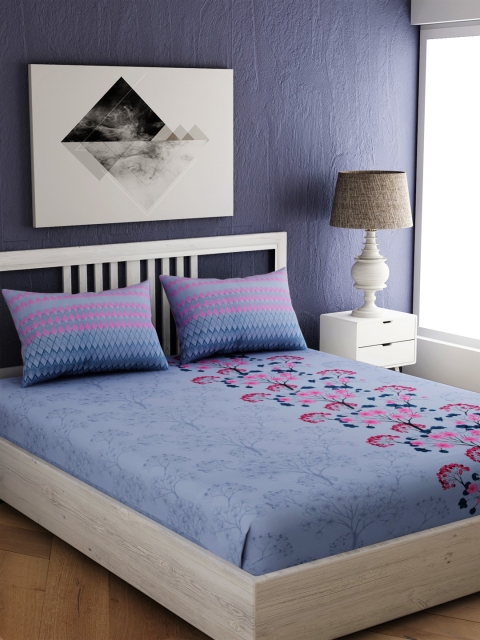 EverHOME Blue & Pink Floral 210 TC Cotton 1 Queen Bedsheet with 2 Pillow Covers
EverHOME Blue & Pink Floral 210 TC Cotton 1 Queen Bedsheet with 2 Pillow Covers