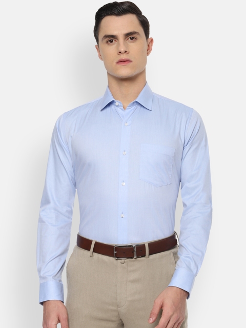 Van Heusen Men Blue Slim Fit Self Design Formal Shirt