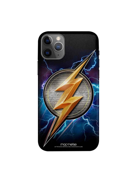macmerise White & Blue Flash Storm Anti Slip Back iPhone 11 Pro Case, Black