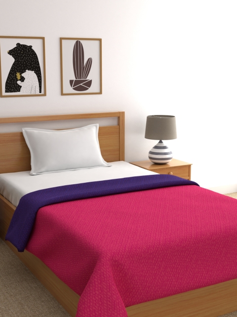 BIANCA Pink & Purple Solid AC Room 110 GSM Single Bed Comforter