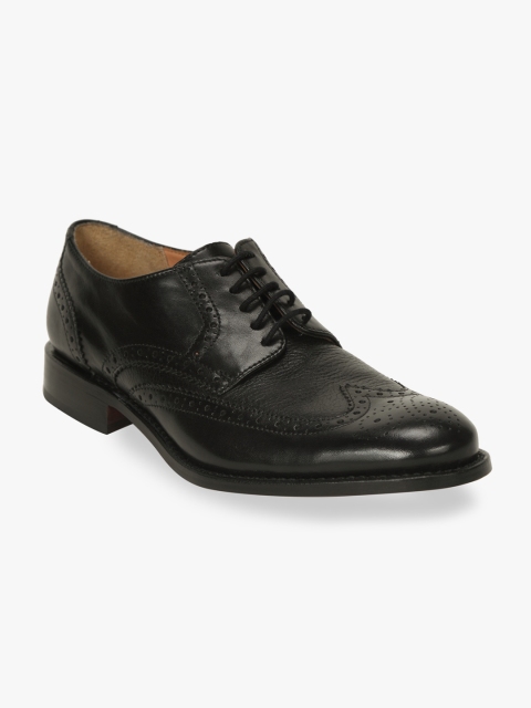 Florsheim Men Black Solid Leather Formal Brogues