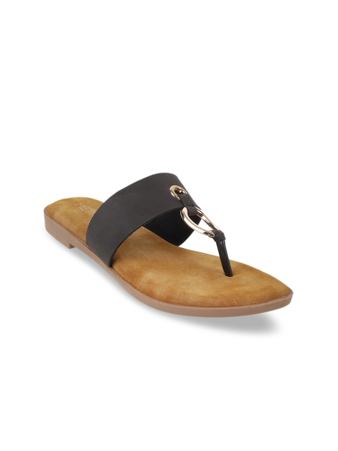 Metro Women Black Solid Sandals