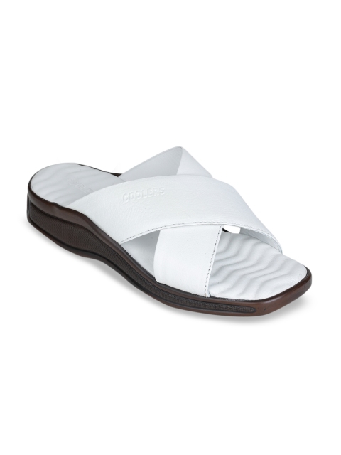 Liberty Men White Solid Comfort Sandals