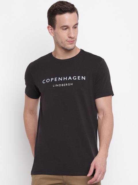 LINDBERGH Men Black Printed Round Neck T-shirt