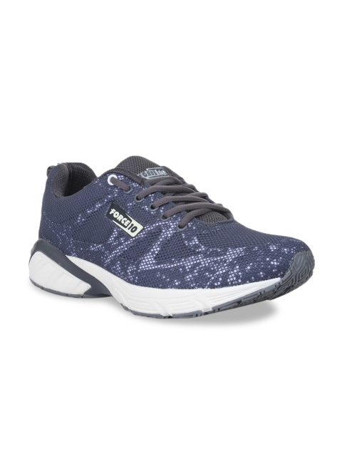 Liberty Men Grey & Blue Mesh Running Shoes