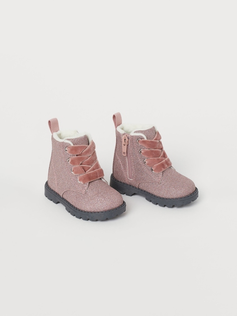 H&M Girls Mauve Fleece-Lined Boots