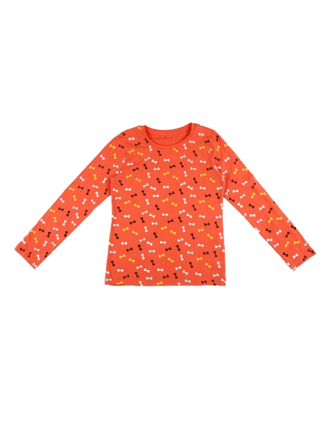 POPPERS by Pantaloons Girls Coral Orange Black Printed Round Neck Pure Cotton T-shirt
POPPERS by Pantaloons Girls Coral Orange Black Printed Round Neck Pure Cotton T-shirt