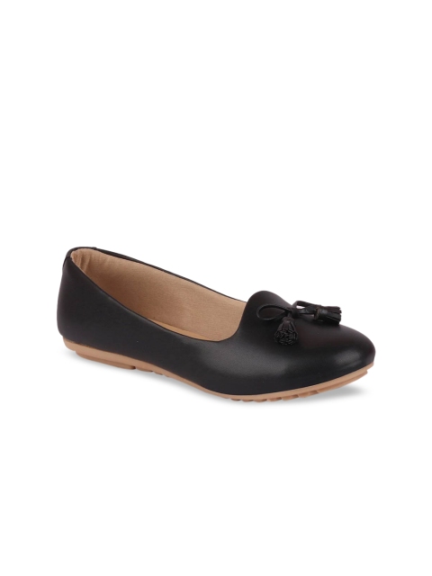 FAUSTO Women Black Solid Ballerinas