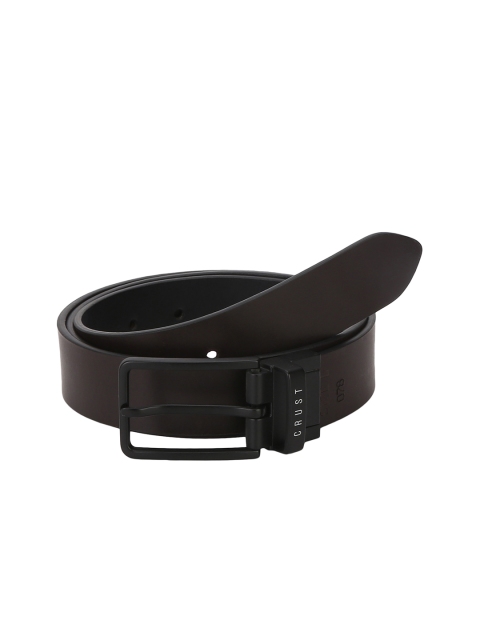 CRUST Men Black Solid Reversible Leather Belt