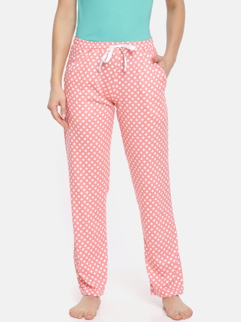 Macrowoman W-Series Women Pink & White Printed Lounge Pants