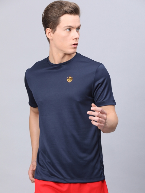 Cultsport Men Navy Blue Printed Round Neck T-shirt