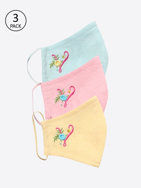CUTECUMBER Girls Assorted 3 Pcs 2 Ply Reusable Masks