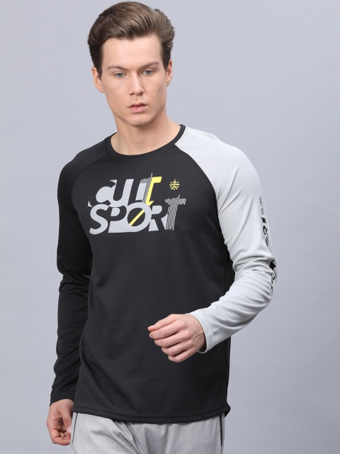 Cultsport Men Black Printed Round Neck T-shirt