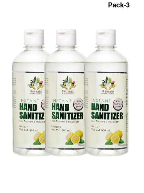 Dharmanis Set Of 3 Lemon Instant Hand Sanitizers with Emollient & Moisturiser, Transparent
Dharmanis Set Of 3 Lemon Instant Hand Sanitizers with Emollient & Moisturiser, Transparent