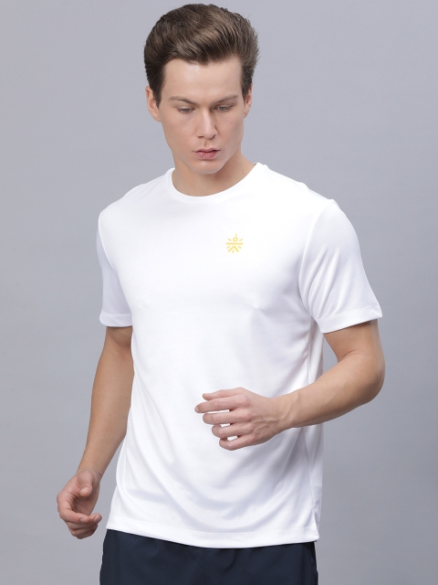 Cultsport Men White Printed Round Neck T-shirt