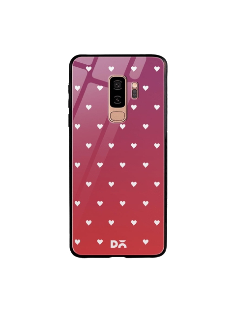 DailyObjects Pink & White Berry Hearts Samsung Galaxy S9 Plus Glass Case Cover