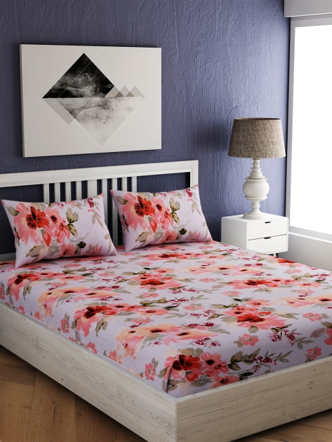 EverHOME Peach-Coloured & Off-White Floral 144 TC Cotton 1 Queen Bedsheet with 2 Pillow Covers
EverHOME Peach-Coloured & Off-White Floral 144 TC Cotton 1 Queen Bedsheet with 2 Pillow Covers
