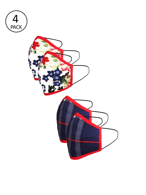 naughty ninos Kids 4 Pcs 3 Ply Outdoor Face Masks, Navy blue