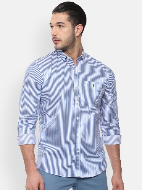 Louis Philippe Sport Men Blue Slim Fit Striped Casual Shirt