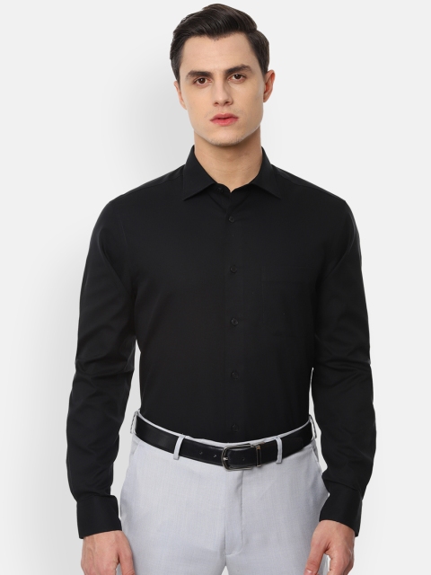 Louis Philippe Men Black Classic Regular Fit Solid Formal Shirt
