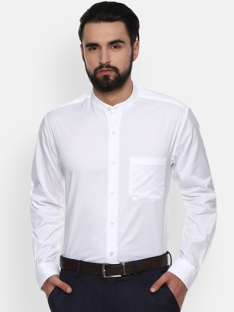 Louis Philippe Men White Classic Slim Fit Solid Formal Shirt