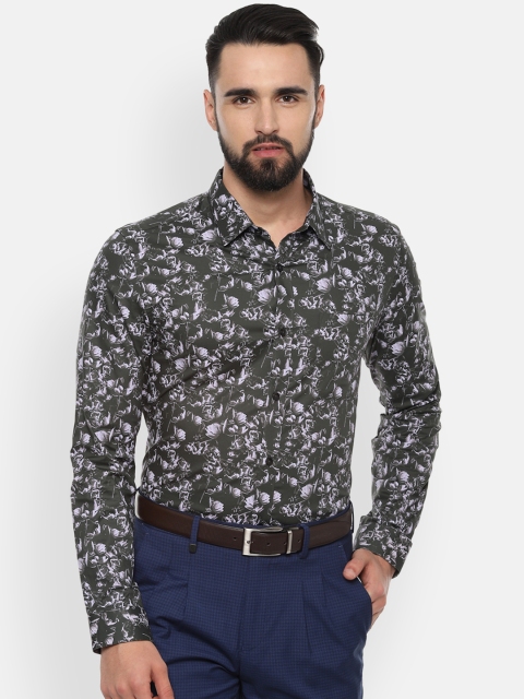 Louis Philippe Men Charcoal Grey & Off-White Floral Print Classic Slim Fit Formal Shirt
Louis Philippe Men Charcoal Grey & Off-White Floral Print Classic Slim Fit Formal Shirt
