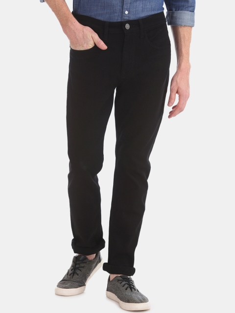 AD By Arvind Men Black Slim Fit Mid-Rise Clean Look Stretchable Jeans