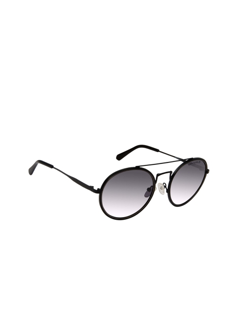 David Blake Unisex Round Sunglasses, Black