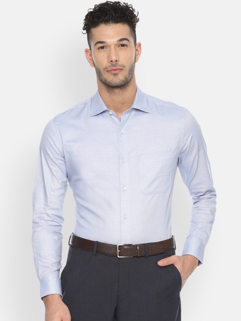 Louis Philippe Men Blue Regular Fit Printed Formal Shirt