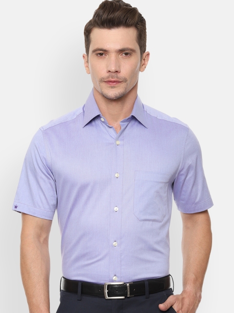 Louis Philippe Men Lavender Classic Regular Fit Solid Formal Shirt