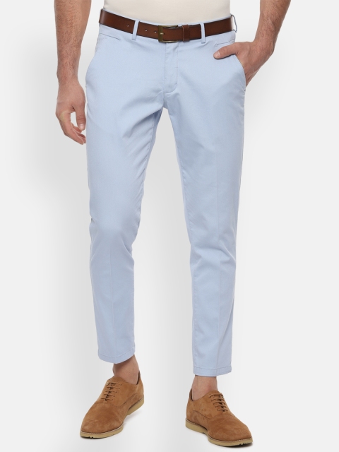 Louis Philippe Sport Men Blue Slim Fit Solid Regular Trousers