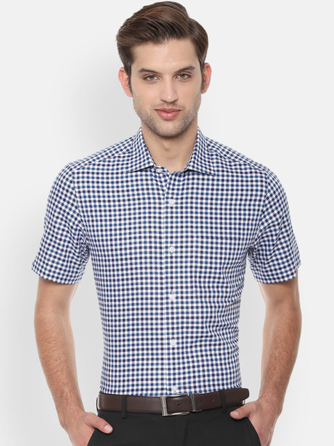 Louis Philippe Men Blue & White Checked Formal Shirt
Louis Philippe Men Blue & White Checked Formal Shirt
