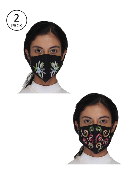 Anekaant Women Pack of 2 Pcs Black Embroidered Reusable 3-Ply Protective Outdoor Masks
Anekaant Women Pack of 2 Pcs Black Embroidered Reusable 3-Ply Protective Outdoor Masks