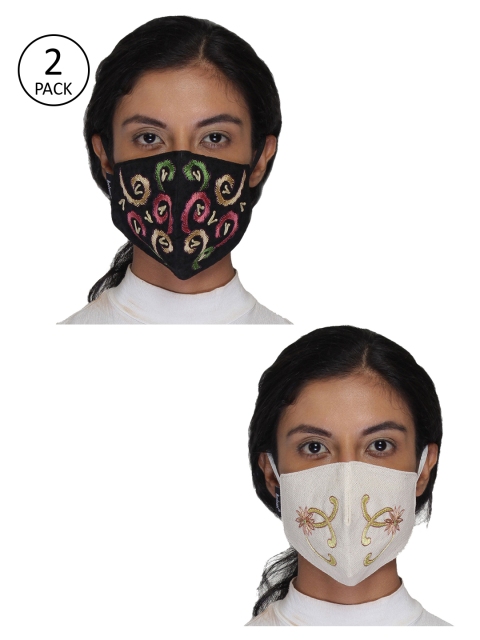 Anekaant Pack Of 2 Multicolour Reusable 3-Ply Cotton Embroidered Fabric Outdoor Face Mask, Multi
Anekaant Pack Of 2 Multicolour Reusable 3-Ply Cotton Embroidered Fabric Outdoor Face Mask, Multi