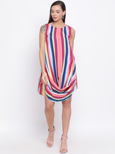 ALL WAYS YOU Women Multicoloured Striped A-Line Dress, Multi